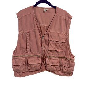 & Other Stories Cotton Blend Workwear Pink Vest Size 8‎